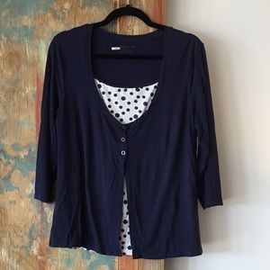 Navy and white shirt